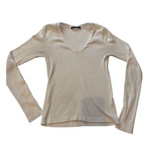 Brandy Melville Leah V Neck Ribbed T-Shirt